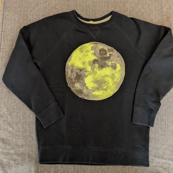 Cool glow in the dark Lands End moon sweatshirt - Picture 1 of 6
